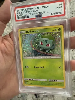 RARE PSA 9 Bulbasaur 1/73 General Mills Sequin Holo Pokemon Card - Image 3
