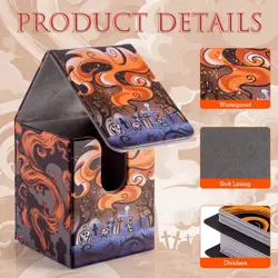 Deck Box for YGO Cards - 2 Dividers, Card Storage Box Holds 100+ Single Sleeved - Image 5