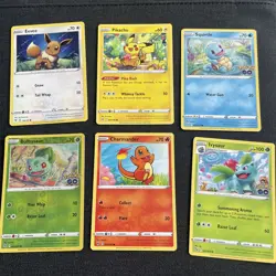 Pokemon TCG Pokemon Pikachu Eevee Squirtle Ivysaur Bulbasaur Card bundle 6 cards - Image 1
