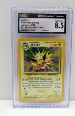 CGC 8.5 Jolteon 1999 Jungle No Set Symbol 4/64 Holo Rare Pokemon Card - Image 1