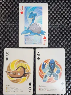 3 Pokemon Lapras, Stunfisk, Sawk Japanese Black Kyurem 2 Poker Playing Card 2012 - Image 1