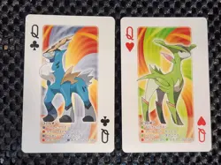 Virizion and Cobalion Pokemon Japanese Black Kyurem Poker Playing Card 2012 NM - Image 1