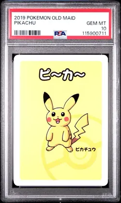 PSA 10 GEM MINT Graded 2019 Pikachu Old Maid Babanuki Pokemon Card Ooyama Art - Image 1