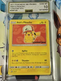 Pokemon TCG Black Star Promo Ash's Pikachu SM109 Card Ags 10 - Image 1