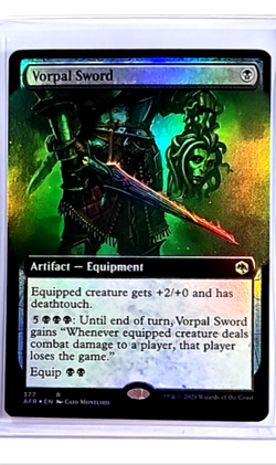 MTG Magic The Gathering AFR Forgotten Realms Extended Art Foil #377 Vorpal Sword - Image 1