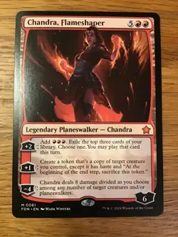Chandra, Flameshaper NM MYTHIC MTG [FDN] Foundations #81 (NM): Near Mint Regular - Image 2