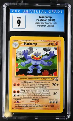 CGC 9 Machamp 43 Black Star Promo Pokemon League 2000 Pokemon Card - Image 1
