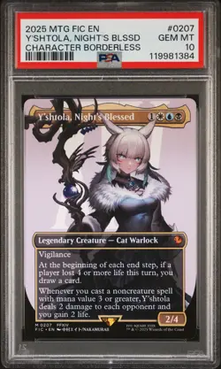 2025 MTG FINAL FANTASY COMMANDER #0207 Y'SHTOLA, NIGHT'S BLESSED PSA 10 - Image 1