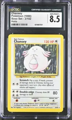 CGC 8.5 CHANSEY 3 BASE SET UNLIMITED HOLO POKEMON NM- MINT - Image 1