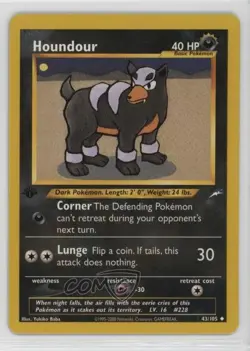 Houndour 1st Ed. Pokemon Neo Destiny #43 2002 1j5g - Image 1