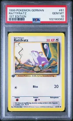 PSA 10 RATTFRATZ 61 BASE SET GERMAN 1ST EDITION POKEMON - Image 1