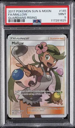 2017 POKEMON SUN & MOON GUARDIANS RISING #145 FULL ART/MALLOW PSA 9 - Image 1
