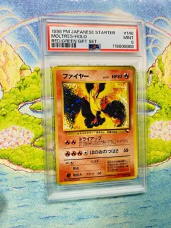 Moltres Pokemon 1998 Holo Red Green Quick Starter Gift Set Japanese 146 PSA 9 - Image 3