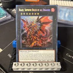 Yugioh - Blaze, Supreme Ruler of All Dragons BLTR-EN045 1st Secret Rare NM - Image 1
