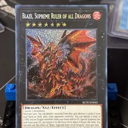 Yugioh - Blaze, Supreme Ruler of All Dragons BLTR-EN045 1st Secret Rare NM - Image 2