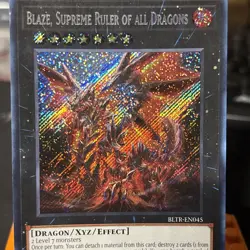 Yugioh - Blaze, Supreme Ruler of All Dragons BLTR-EN045 1st Secret Rare NM - Image 2