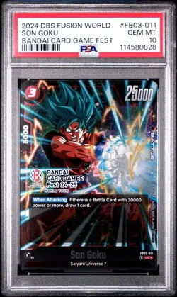 Son Goku Bandai Card Game Fest Promo FB03-011 PSA 10 Gem Mint Dragon Ball Fusion - Image 1