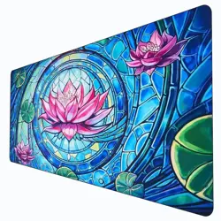 MTG Magic The Gathering Lotus Playmat Stained Glass XXL NonSlip Card Mat Playmat - Image 1