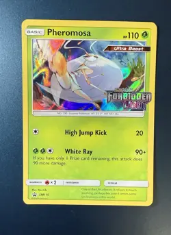 Pheromosa SM115 Forbidden Light Stamped Prerelease Black Star Promo Pokemon Card - Image 1