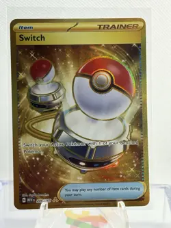 Pokemon Cards 151 Switch 206/165 Gold Secret Hyper Rare Trainer Card NM B19 - Image 1