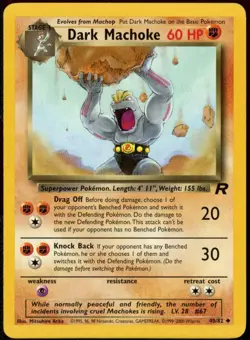 Dark Machoke 40/82 Team Rocket Pokemon Card Regular LP Vintage English WoTC - Image 1