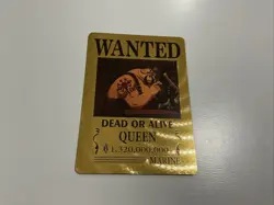 One Piece Wanted Poster Gold Fan Art Card Collectible - Queen - - Image 1