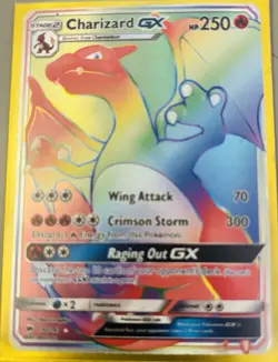 Pokemon Card Charizard GX 150/147 Rainbow Secret Rare Burning Shadows - Image 1
