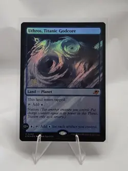 MTG Uthros, Titanic Godcore Edge of Eternities Mythic Foil Prerelease Card NM - Image 1
