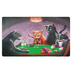 Cat Poker TCG Playmat - 24x14 in Rubber Game Mat for MTG, Pokemon, CCGs - Image 2