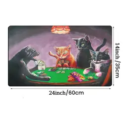 Cat Poker TCG Playmat - 24x14 in Rubber Game Mat for MTG, Pokemon, CCGs - Image 4