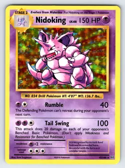 Nidoking 45/108 2016 XY Evolutions Pokemon Card TCG Nintendo Holo Rare - Nm - Image 1