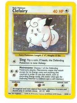 Pokemon TCG Clefairy 005/102 Base Set Holo 1999 - Image 1