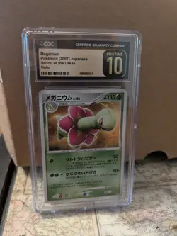 (POP 2) CGC 10 PRISTINE POKEMON DIAMOND PEARL Japanese DPBP#185 MEGANIUM HOLO - Image 2