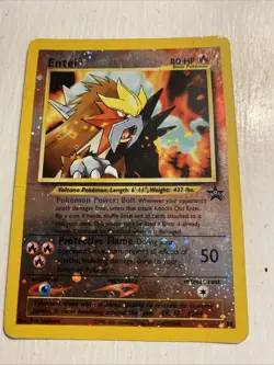 Pokemon TCG Entei #34 Black Star WOTC Movie Promo Reverse Holo LP/NM - Image 1
