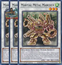 Yugioh! 3x Martial Metal Marcher JUSH-EN052 Rare 1st Ed NM - Image 1