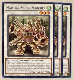 Yugioh! 3x Martial Metal Marcher JUSH-EN052 Rare 1st Ed NM - Image 1