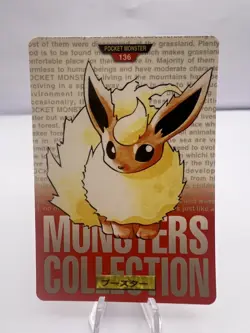 Pokemon Card Flareon Bandai Carddass Green Red 1995-1996 2 Set Japanese - Image 2