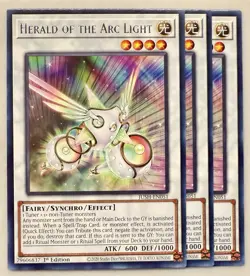 Yugioh! 3x Herald of the Arc Light JUSH-EN051 Rare 1st Ed NM - Image 1