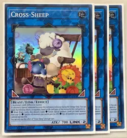 Yugioh! 3x Cross-Sheep JUSH-EN048 Super Rare 1st Ed NM - Image 1