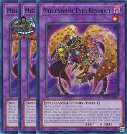 Yugioh! 3x Millennium-Eyes Restrict JUSH-EN047 Rare 1st Ed NM - Image 1
