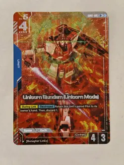 GUNDAM TCG CARD GAME UNICORN GUNDAM (UNICORN MODE) GD01-005 R+ FOIL ENG NEWTYPE - Image 1