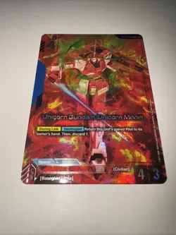 GUNDAM TCG CARD GAME UNICORN GUNDAM (UNICORN MODE) GD01-005 R+ FOIL ENG NEWTYPE - Image 4