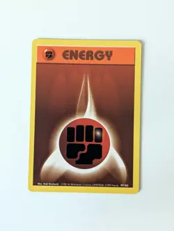 Pokemon Card WOTC Fighting Energy 97/102 Base Non-holo Unlimited 1999 - NM - Image 1