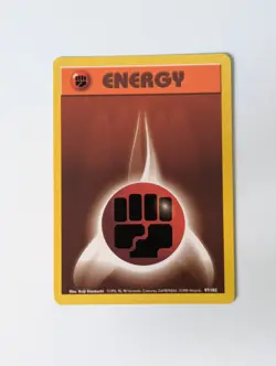 Pokemon Card WOTC Fighting Energy 97/102 Base Non-holo Unlimited 1999 - NM - Image 1