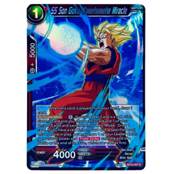 Dragon Ball Super Card Game SS Son Goku, Kamehameha Miracle Foil Rare Card - Image 1