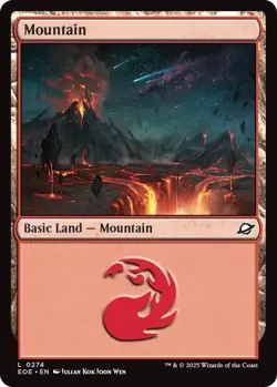 4x Edge of Eternities Mountain, MTG Lands, Magic Land, Basic Lands, 4 Pack, 274 - Image 1