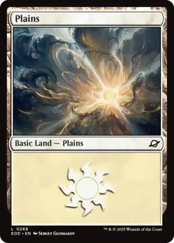 4x Edge of Eternities Plains, MTG Lands, Magic Plains, Basic Land, 4 Pack, 268 - Image 1