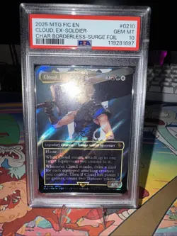 2025 MTG FIC EN Cloud, Ex Soilder Borderless Surge Foil PSA Gem Ment 10 💎 - Image 1