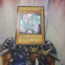 Blue-Eyes White Dragon BPT-009 Secret Rare Yugioh MP/HP - Image 1