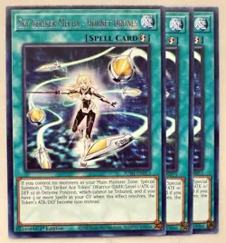 Yugioh! 3x Sky Striker Mecha - Hornet Drones JUSH-EN053 Rare 1st Ed NM - Image 1